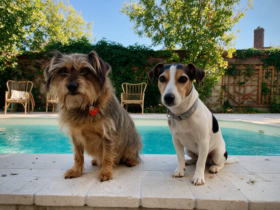 Kissme et Oly, notre équipe d'accueil, au bord de la piscine